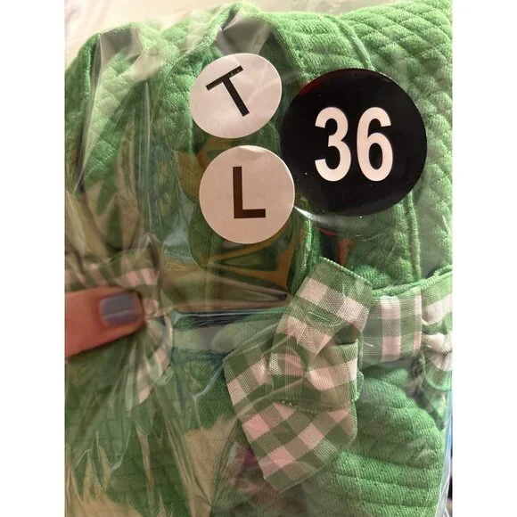 Janie And Jack Green Quilted Gingham Bow Romper Girls Size 8T - Picture 8 of 12